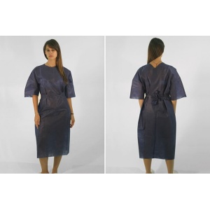 Patient Gown -Nonwoven, Blue, Non Sterile - Multiple Sizes (10)